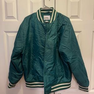 Aritzia Green TNA bomber jacket